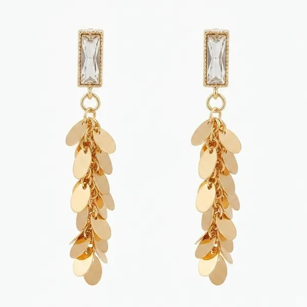 The99jewel_Trendy_Long_Tassel_Earrings_With_Heart_Drop_For_Women_Gold