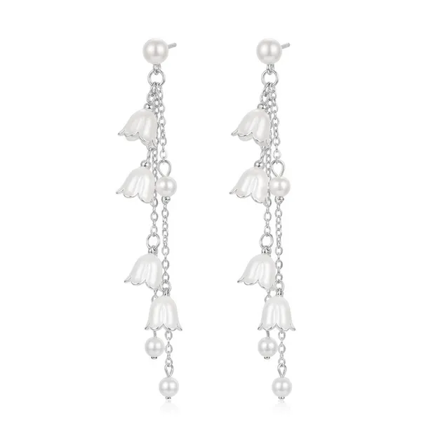 The99jewel_Trendy_Long_Tassel_Earrings_With_Floral_Drop_For_Women_Stylish_Party_Festive_Wear_Jewellery_Silver