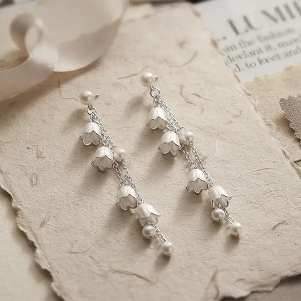 The99jewel_Trendy_Long_Tassel_Earrings_With_Floral_Drop_For_Women_Stylish_Party_Festive_Wear_Jewellery_Silver