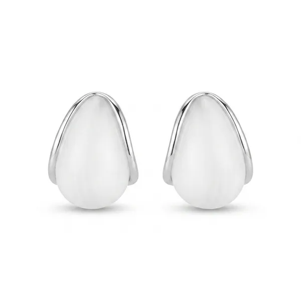 The99jewel_Premium_White_Marble_Rasin_Teardrop_Stud_Earrings_For_Women_Silver