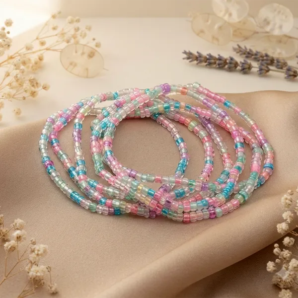 The99jewel_Trendy_Multi_Strand_Seed_Bead_Bracelet_With_Combo_Set_Of_6_For_Women_Multi