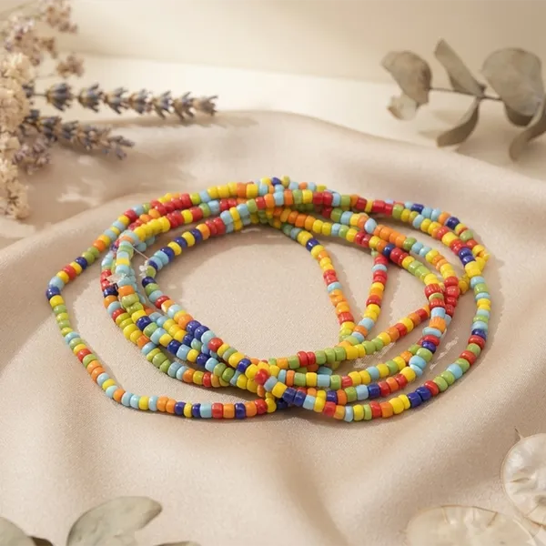 The99jewel_Multi_Strand_Rainbow_Seed_Bead_Bracelet_Combo_Set_Of_6_For_Women_Multi