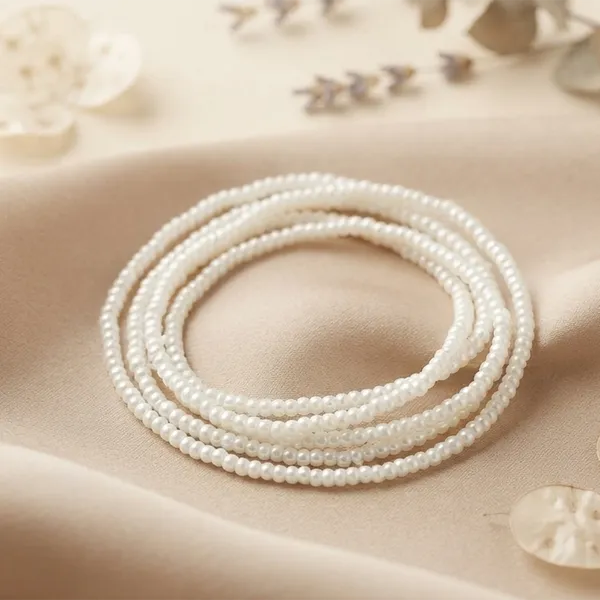 The99jewel_Trendy_White_Strand_Seed_Bead_Bracelet_Combo_Set_Of_6_For_Women_White