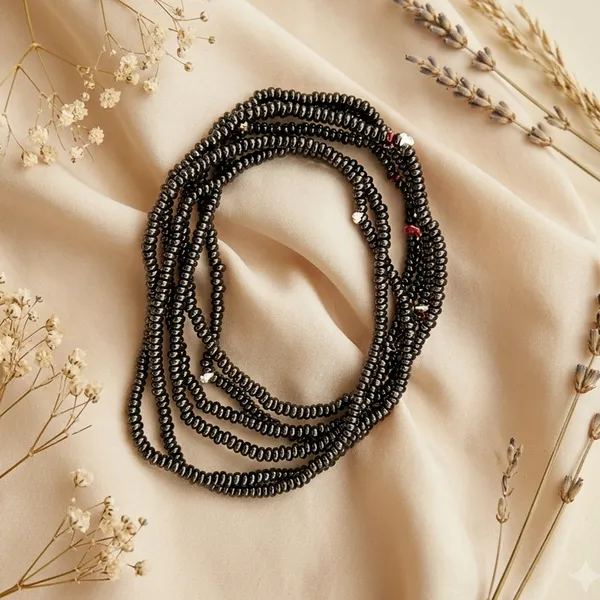 The99jewel_Trendy_Black_Strand_Seed_Bead_Bracelet_Combo_Set_Of_6_For_Women_Black
