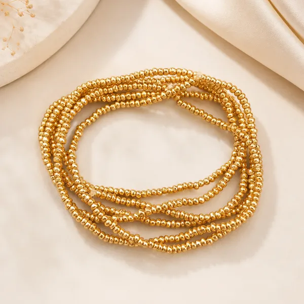 The99jewel_Trendy_Silver_Strand_Seed_Bead_Bracelet_Combo_Set_Of_6_For_Women_Silver