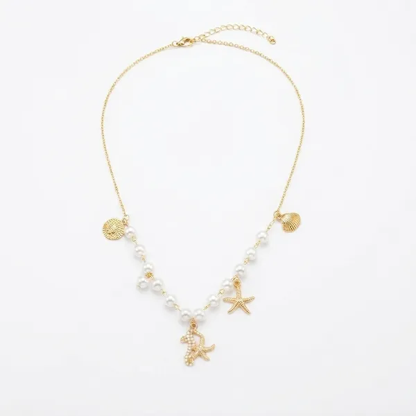 The99jewel_Ocean_Charm_Western_Pearl_Necklace_Set_With_Star_And_Seahorse_Shape_Pendant_For_Women_White