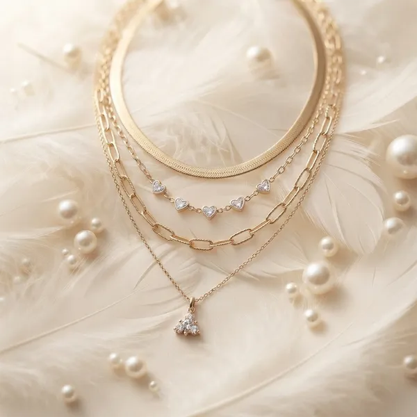 The99jewel_Gold_Plated_Multi_Layered_Western_Necklace_With_Heart_Charms_And_Crystal_Stone_White