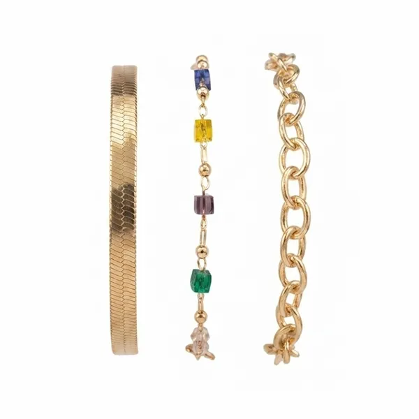 The99jewel_Gold_Plated_Multi_Layered_Snake_Chain_Bracelet_Combo_Multi