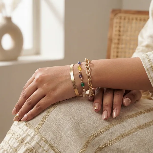 The99jewel_Gold_Plated_Multi_Layered_Snake_Chain_Bracelet_Combo_Multi
