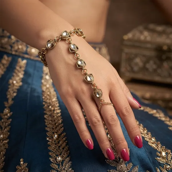 The99jewel_Gold_Plated_Kundan_Stone_Hath_Panja_Traditional_Hand_Jewellery_For_Women_White