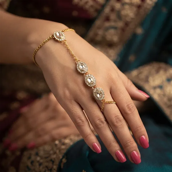 The99jewel_Gold_Plated_Kundan_Stone_Hath_Panja_Traditional_Hand_Jewellery_For_Women_White