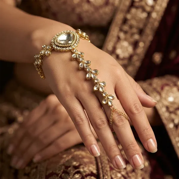The99jewel_Gold_Plated_Kundan_Stone_Hath_Panja_Traditional_Hand_Jewellery_For_Women_White