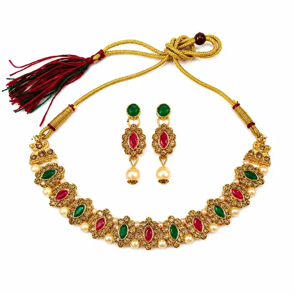 The99jewel_Designer_Austrian_Stone_Pota_Stone_Pearl_Necklace_Set_For_Women_Green_Pink