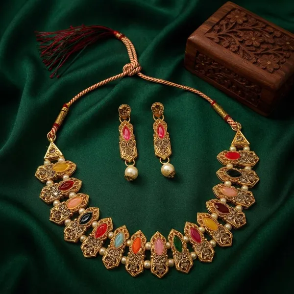 The99jewel_Fashion_Austrian_Stone_Pota_Stone_Pearl_Necklace_Set_For_Women_Multi