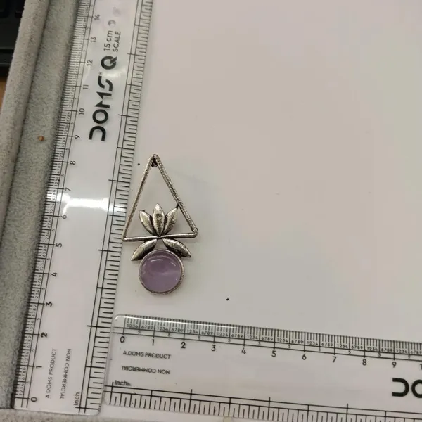 The99jewel_Oxidised_Pota_Stone_Earrings_With_Lotus_Motif_For_Women_Traditional_Jewellery_Purple