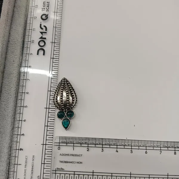 The99jewel_Stylish_Oxidised_Pota_Stone_Earrings_Domed_Motif_For_Women_Rama_Green