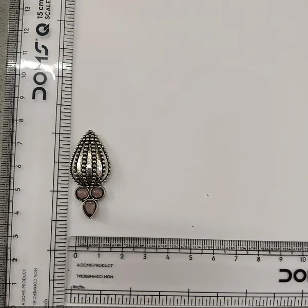 The99jewel_Stylish_Oxidised_Pota_Stone_Earrings_Domed_Motif_For_Women_Light_Pink