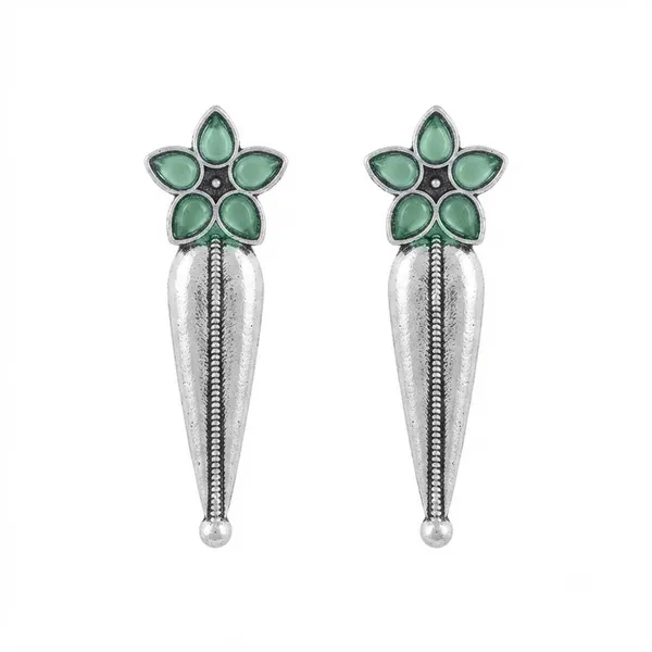 The99jewel_Traditional_Pota_Stone_Oxidised_Earrings_With_Floral_Motif_For_Women_Mint_Green