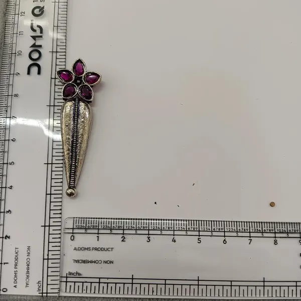 The99jewel_Traditional_Pota_Stone_Oxidised_Earrings_With_Floral_Motif_For_Women_Pink