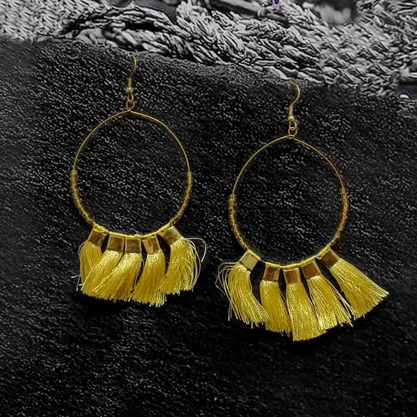 The99jewel_Silk_Thread_Stylish_Earrings_Gold