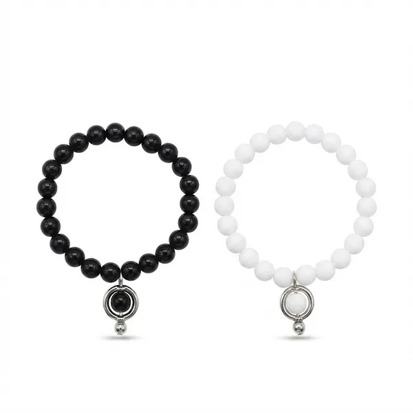 The99jewel_Black_And_White_Beaded_Combo_Bracelet_For_Women_Mix