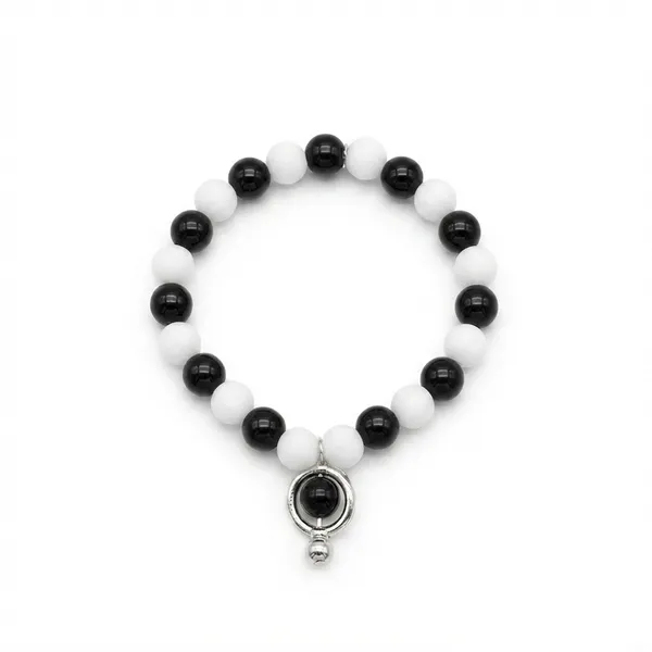 The99jewel_Classic_Black_White_Bead_Bracelet_For_Women_Trendy_Fashion_Jewellery_Mix
