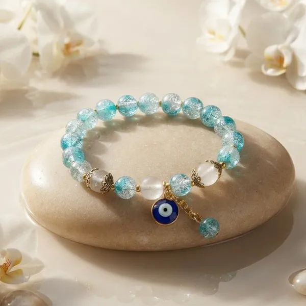 The99jewel_Crackle_Beads_Bracelet_With_Evil_Eye_Charm_And_Gold_Toned_Metal_Accents_For_Women_Light_Blue