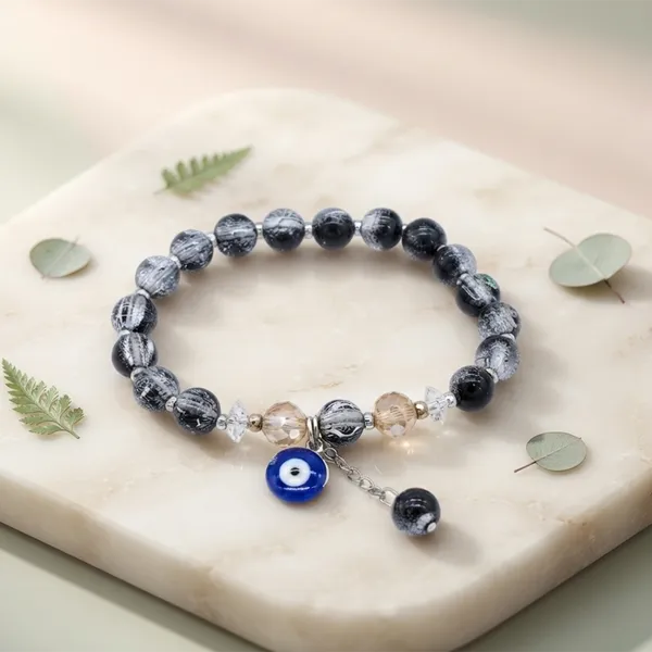 The99jewel_Crystal_Gemstone_Beaded_Bracelet_With_Evil_Eye_Charm_For_Women_Black