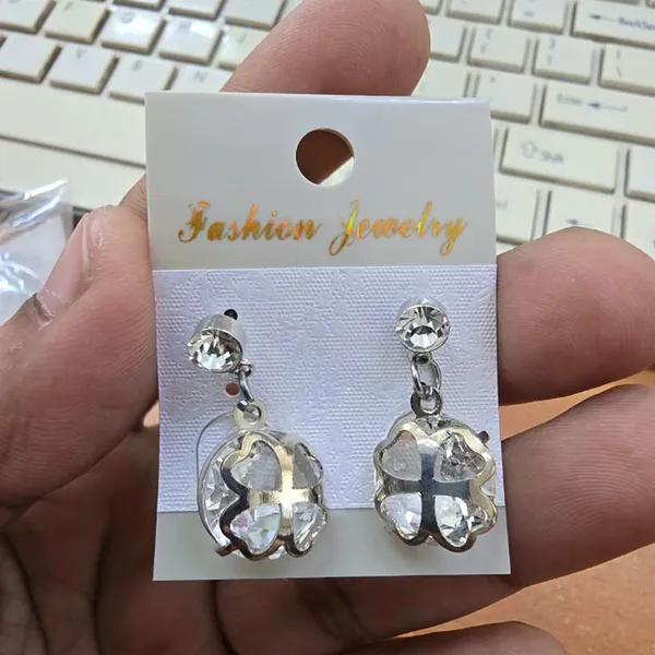 The99jewel_Silver_Plated_Crystal_Stone_Clover_Motif_Earrings_For_Women_Stylish_Fashion_Jewellery_Silver