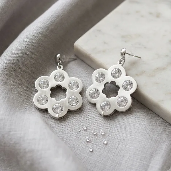 The99jewel_Silver_Plated_Floral_Shape_Earrings_With_Crystal_Stone_For_Women_Stylish_Fashion_Jewellery_Silver