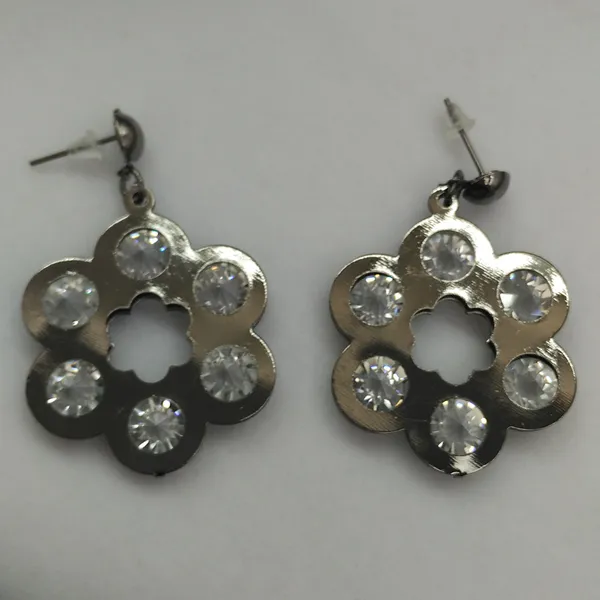 The99jewel_Black_Plated_Floral_Shape_Earrings_With_Crystal_Stone_For_Women_Stylish_Fashion_Jewellery_Black