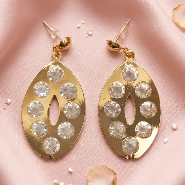 The99jewel_Gold_Plated_Crystal_Stone_Teardrop_Shape_Dangler_Earrings_Gold