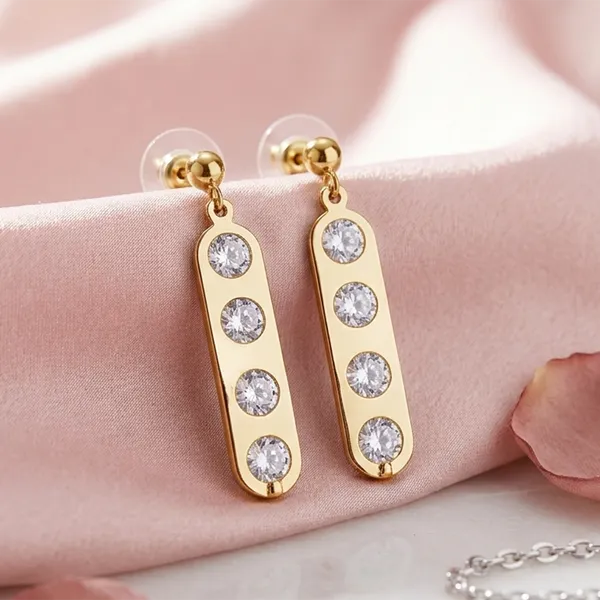 The99jewel_Gold_Plated_Bar_Shape_Earrings_With_Crystal_Stone_For_Women_Gold