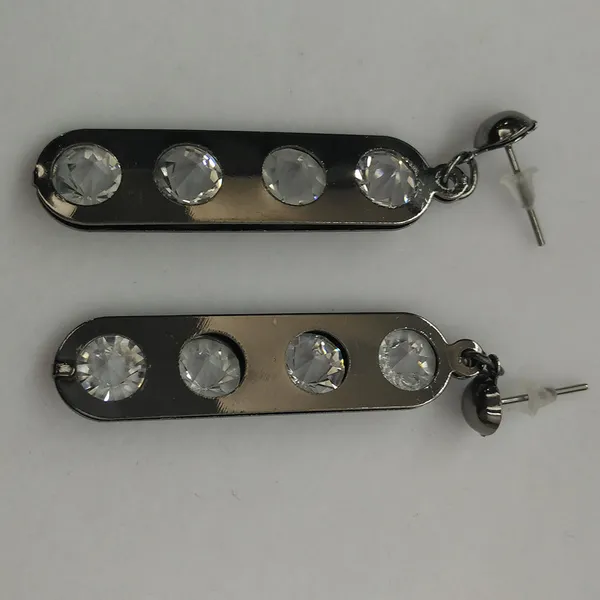 The99jewel_Black_Plated_Bar_Shape_Earrings_With_Crystal_Stone_For_Women_Black