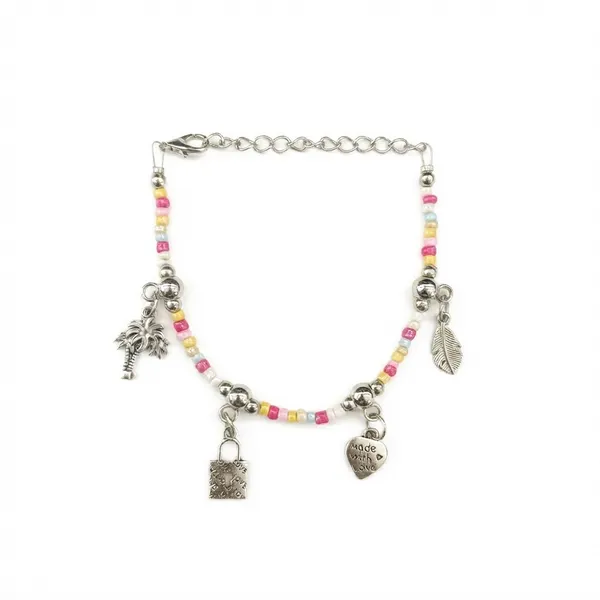 The99jewel_Milti_Color_Small_Beads_Bracelet_With_Charms_For_Women_Stylish_Trendy_Fashion_Jewellery_Multi