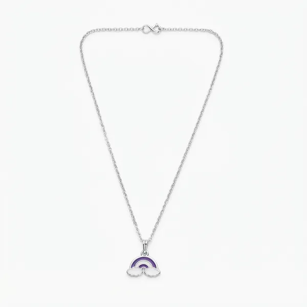 The99jewel_Cute_Rainbow_Charm_Pendant_Necklace_For_Women_Trendy_Daily_Wear_Accessory_Purple