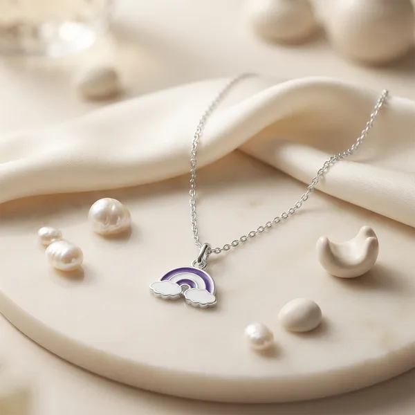 The99jewel_Cute_Rainbow_Charm_Pendant_Necklace_For_Women_Trendy_Daily_Wear_Accessory_Purple