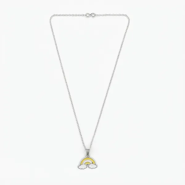 The99jewel_Cute_Rainbow_Charm_Pendant_Necklace_For_Women_Trendy_Daily_Wear_Accessory_Yellow