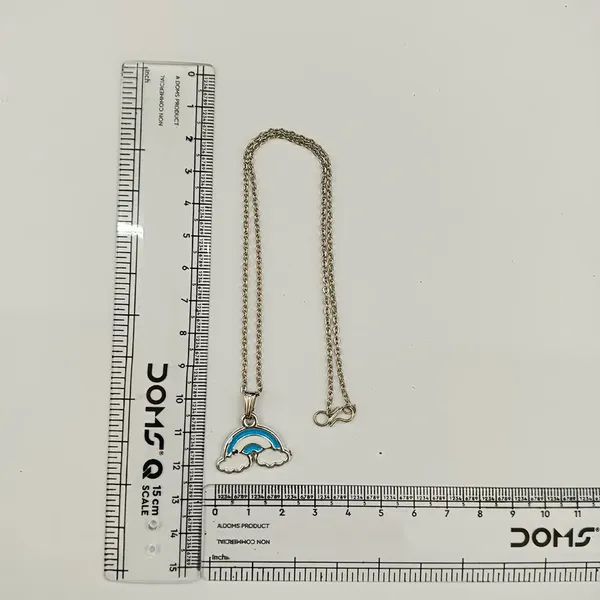 The99jewel_Cute_Rainbow_Charm_Pendant_Necklace_For_Women_Trendy_Daily_Wear_Accessory_Blue