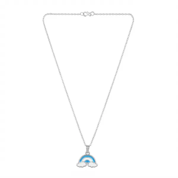 The99jewel_Cute_Rainbow_Charm_Pendant_Necklace_For_Women_Trendy_Daily_Wear_Accessory_Blue