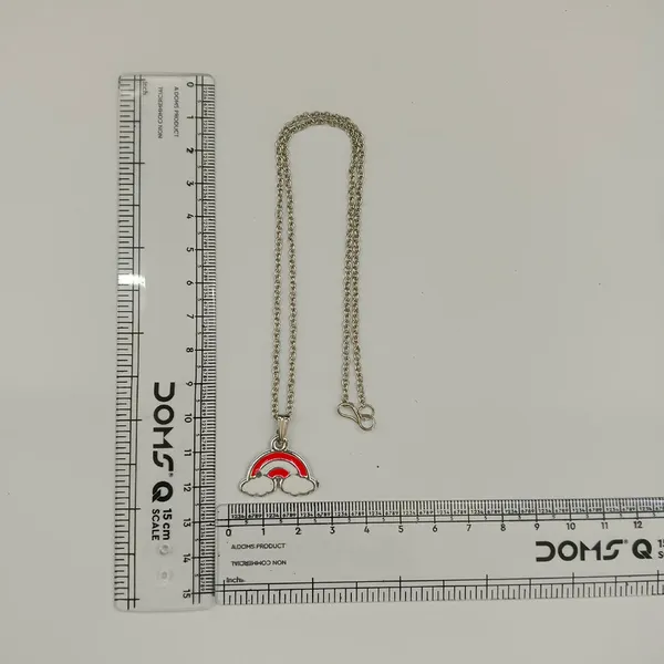 The99jewel_Cute_Rainbow_Charm_Pendant_Necklace_For_Women_Trendy_Daily_Wear_Accessory_Red