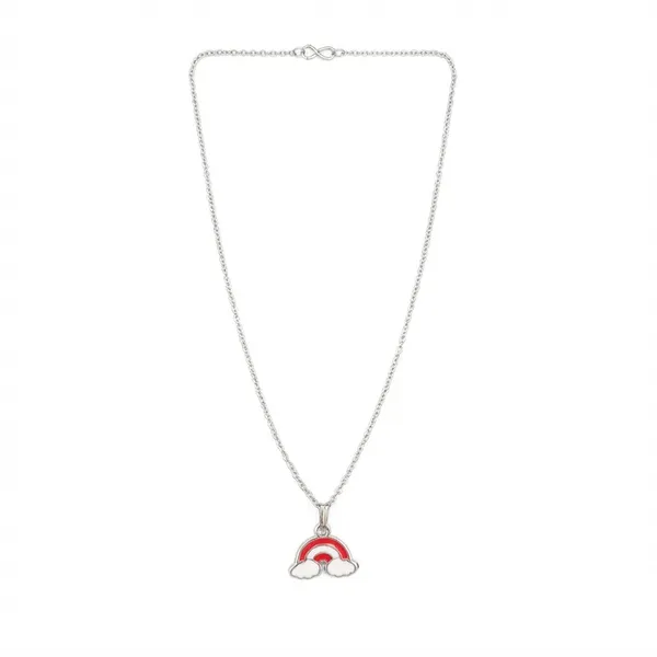The99jewel_Cute_Rainbow_Charm_Pendant_Necklace_For_Women_Trendy_Daily_Wear_Accessory_Red