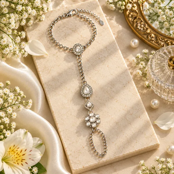 The99jewel_Bohemian_Style_Chin_Anklet_With_Connected_Toe_Ring_For_Women_Trendy_Foot_Jewellery_White