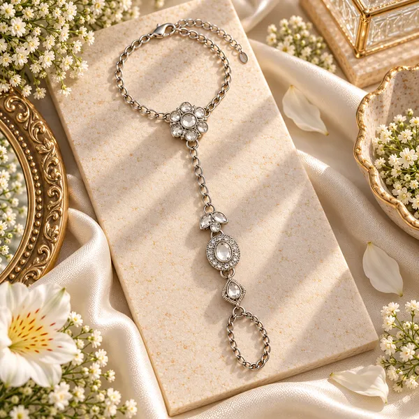 The99jewel_Bohemian_Style_Chin_Anklet_With_Connected_Toe_Ring_For_Women_Trendy_Foot_Jewellery_White