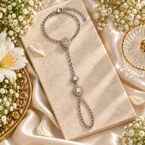 The99jewel_Bohemian_Style_Chin_Anklet_With_Connected_Toe_Ring_For_Women_Trendy_Foot_Jewellery_White
