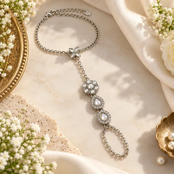 The99jewel_Bohemian_Style_Chin_Anklet_With_Connected_Toe_Ring_For_Women_Trendy_Foot_Jewellery_White