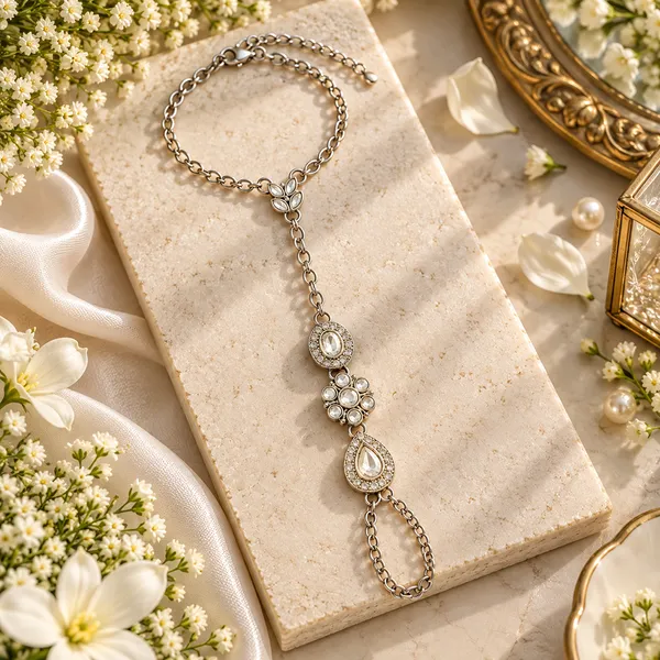 The99jewel_Bohemian_Style_Chin_Anklet_With_Connected_Toe_Ring_For_Women_Trendy_Foot_Jewellery_White