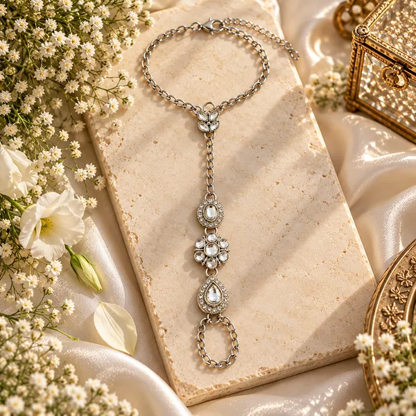 The99jewel_Bohemian_Style_Chin_Anklet_With_Connected_Toe_Ring_For_Women_Trendy_Foot_Jewellery_White