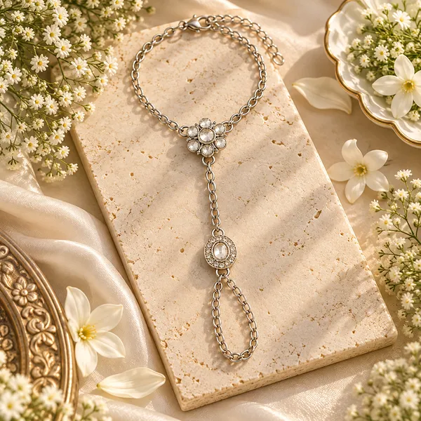 The99jewel_Bohemian_Style_Chin_Anklet_With_Connected_Toe_Ring_For_Women_Trendy_Foot_Jewellery_White