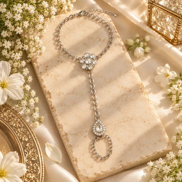 The99jewel_Bohemian_Style_Chin_Anklet_With_Connected_Toe_Ring_For_Women_Trendy_Foot_Jewellery_White